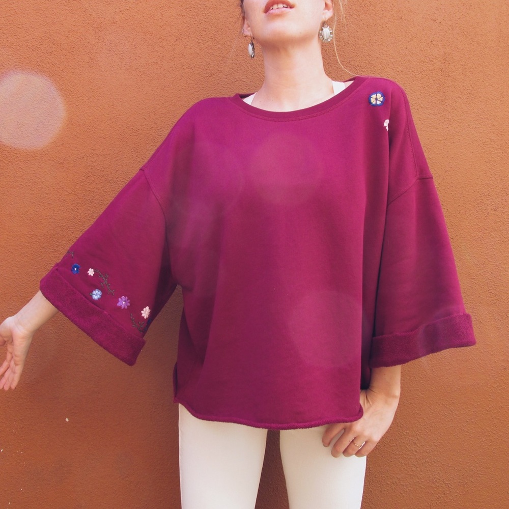 Oversized Hand Embroidered Sweatshirt